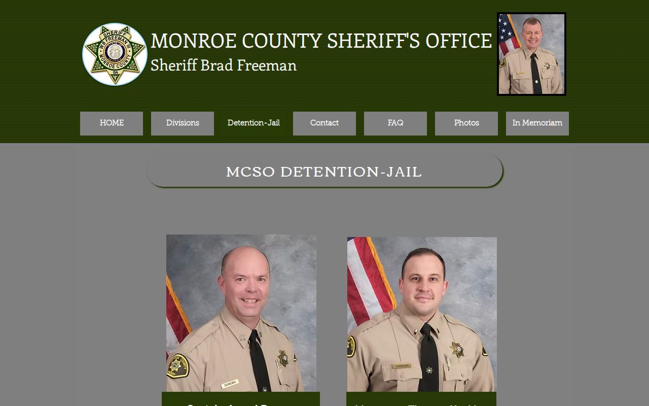 Monroe County Sheriff's detention and booking photo policy page